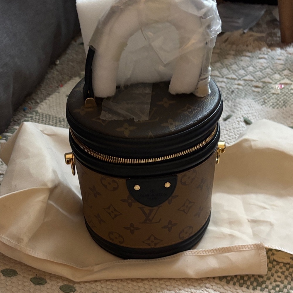Luxury Brown Monogram Cylinder Bag